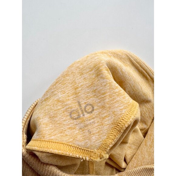 ALO YOGA Sheila Alosoft Yellow Grey Colorblock High Rise Ankle Leggings, Size S - Picture 11 of 12